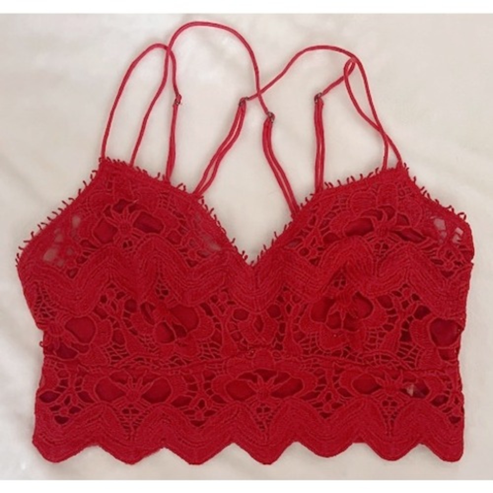 Free People One Athena Bralette in‎ red, size